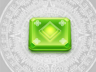 Energy crystal for a casual game ancient casual crystal element game green light stone