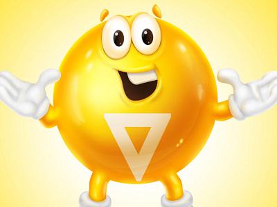 Sweet Yellow Ball Character ball candy character face hugs illustration smile sweet tellow