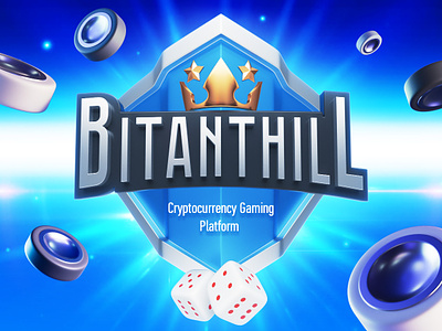 Bitanthill Logo 3d blue design game logo