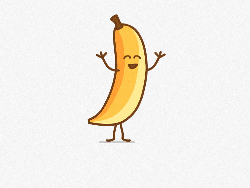 Animated banana animated gif animation character design illustration
