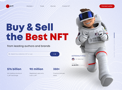 NFT marketplace - main screen 3d design digital illustration images interface main screen marketplace nft online shop ui web