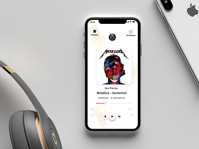 Fire Music Player app branding byby design ios metallica mobile mock up mockup music music app musicplayer ui design