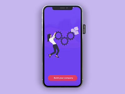 Build Your Company adobe xd animation app byby illustration logo mobile mock up rotato ui design