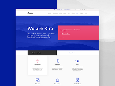 Kira theme theme ui ux website wordpress