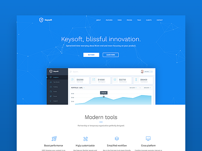 Keysoft landing page by Alexandru Loghin on Dribbble