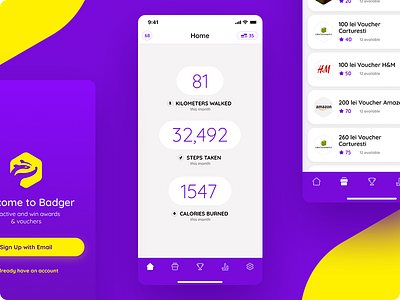 Badger App app fitness health ui ux