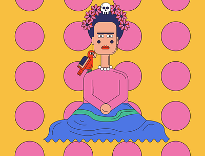Frida Kahlo adobe illustrator character design digital illustration digitalart flat frida fridakahlo graphicdesign illustration illustration art illustrator vector