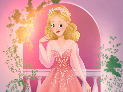 Princess Vibes colorful darling digital fairytale fantasy girl illustration kidlit lady palace pink princess royal