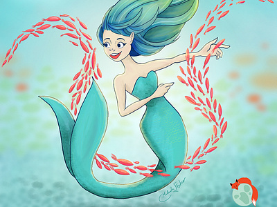 Mermay 2019 blue bright colorful digital illustration digital painting fantasy fantasyart fish illustration illustration art mermaid mermay ocean swimming tropical underwater