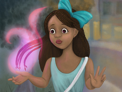 Burst of Magic cute digital painting fantasy girl illustration illustration art magic