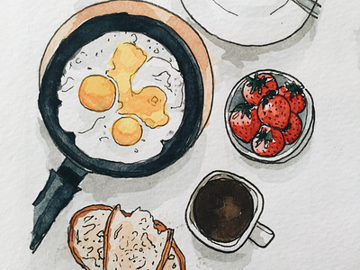 Breakfast art artist food illustration handdrawn illustration illustrator watercolor watercolor art