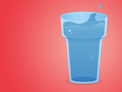 Never more half empty or half full! blue empty full glass half illustration illustrator red vector water