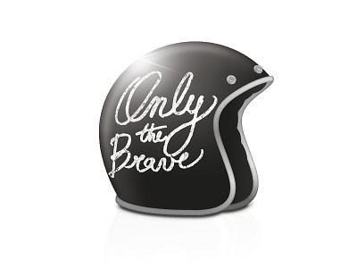 Only the Brave black brave cafè diesel helmet illustration illustrator motorcycle racer script vector