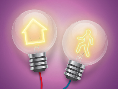 Bulb bulb electricity filament home house lamp light man mobile on power wires