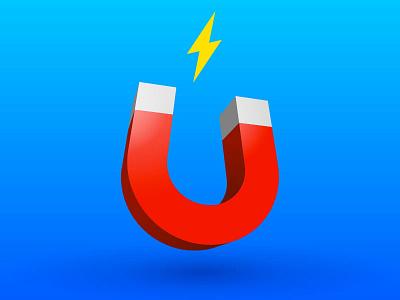 U alphabets graphic illustration letter lightning magnet minimal thunderbolt type typo typography u