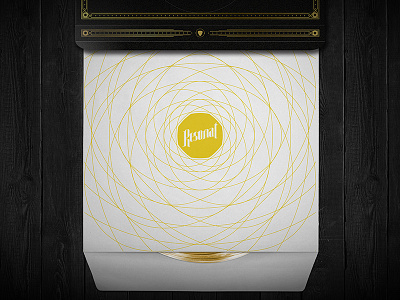 Resonat black design gold graphic guitar logo music pack packaging strings typo typography