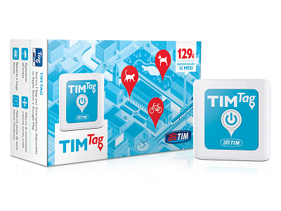 TIM Tag / Pack city design flat isometric logo lowpoly map pack packaging tag tim tracking