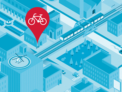 TIM Tag / Map / Bike bike city design flat isometric lowpoly map pack packaging tag tim tracking