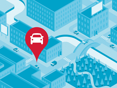 TIM Tag / Map / Car car city design flat isometric lowpoly map pack packaging tag tim tracking