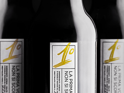 La Prima | Homebrewing beer bottle brewery design gold homebrewing label lettering minimal packaging typography white