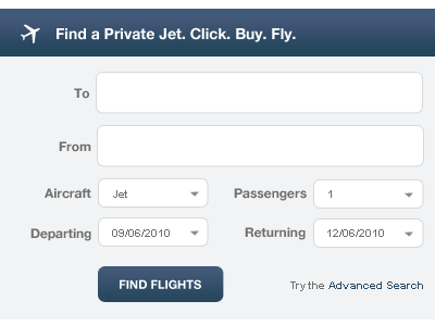 Private Jet Booking Form