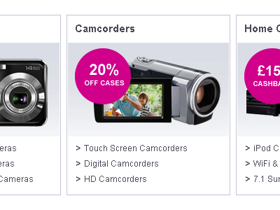 Technology Store Home Page Categories