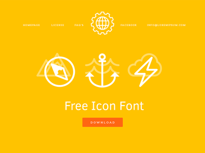 Homepage font homepage icons orange white yellow