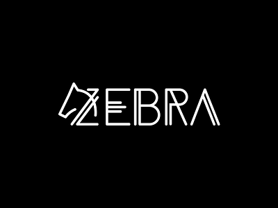 Zebra logo black head logo type white zebra