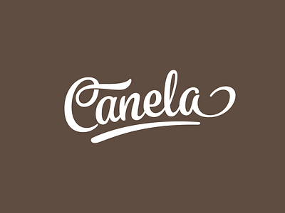 Canela Logo brown brush canela lettering logo logotype typeface white