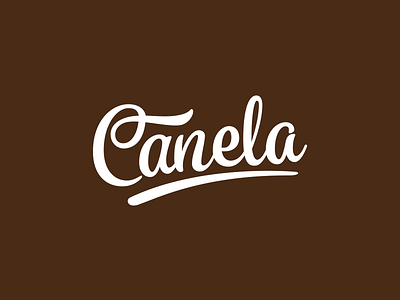 Canela branding brown canela handwritten lettering logo typeface white