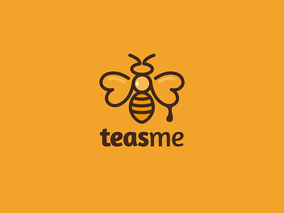 TeasMe bee bright brown heart honey logo orange tea teasme yellow