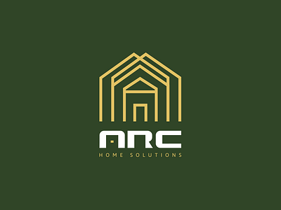 ARC logo arc construction gold green home house logo repair yellow