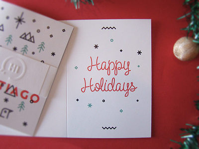 Holidays card lettering card christmas green greetings handwritten happy holidays lettering portugal red type