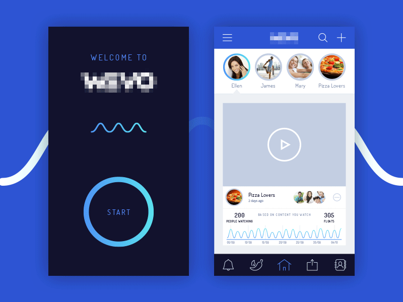 App Project animation app blue gif iphone mobile ui ux wave