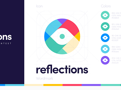 Reflections New Logo branding colorful eye guide icon logo photography portugal reflections shutter
