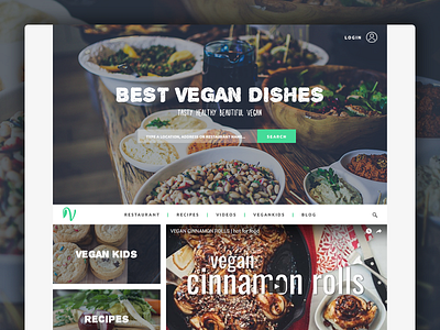 Best Vegan Dishes website food green landing page photos restaurants vegan website