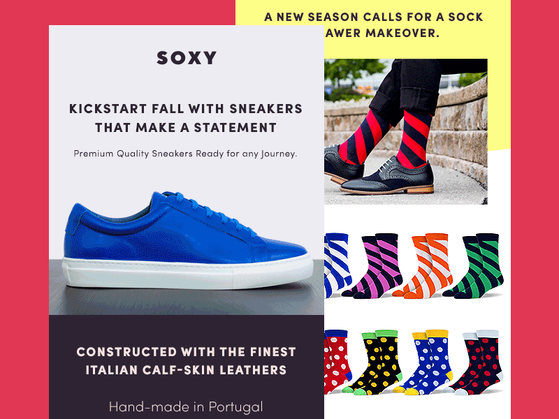 Soxy Newsletter blue colorful email newsletter portugal red sneakers socks soxy yellow