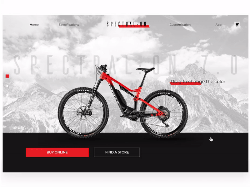 E-bike page with parallax scrolling