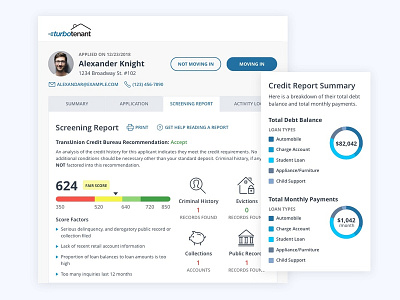 Screening Report web design