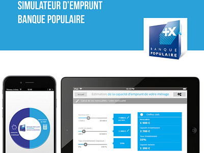 Simulateur d'emprunt for the banck : banque populaire design ui webdesign