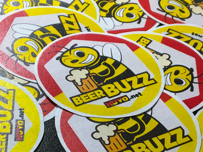 Beer Buzz bee beer beer art beer buzz branding buzz cartoon character design illustration indianapolis indy nuvo sticker vector