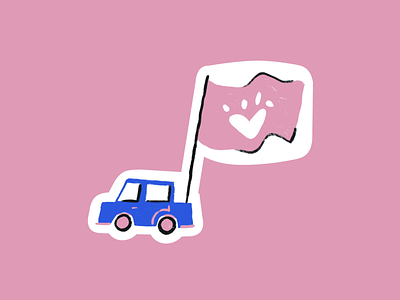 Pet lovers sticker aftereffects amor auto bandera brush car flag giphy illustration loop love motion procreate sticker sticker design