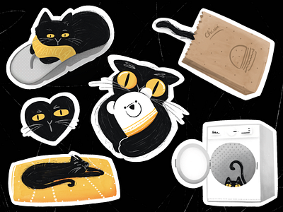 Chimi's stickers cat cats character comic cute funny illustration little procreate sticker sticker design