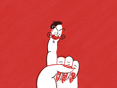 Malefic finger bad character evil finger frances francia french illustration mindcentury procreate