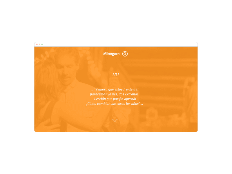 Milonguen animation dance gif landing music search tango ui ux web