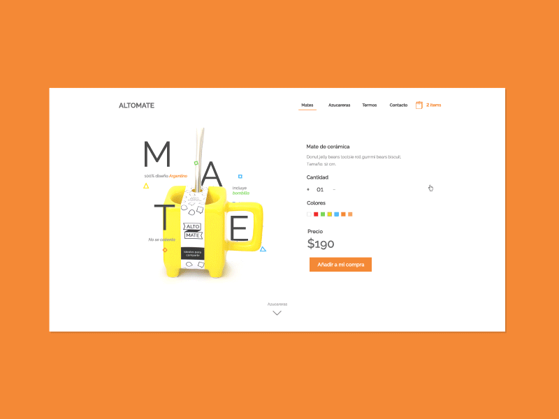 Altomate E-commerce concept. animation concept e commerce mate menu parallax product shop type ui ux web