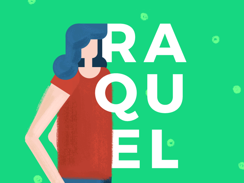 Raquel ~(˘▾˘~) after effects animation behance character gif photoshop promo raquel ringing texture women