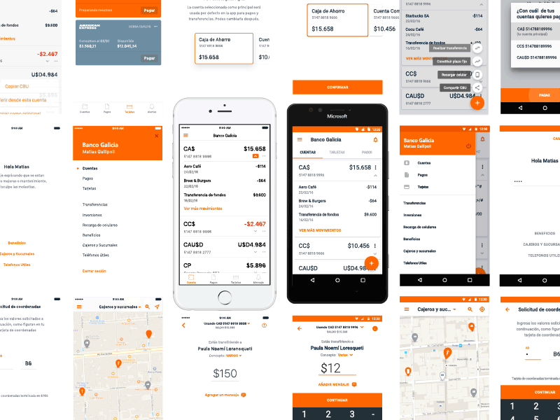 Banco Galicia's promo video after effects android animation app ios material motion design phone promo ui ux video
