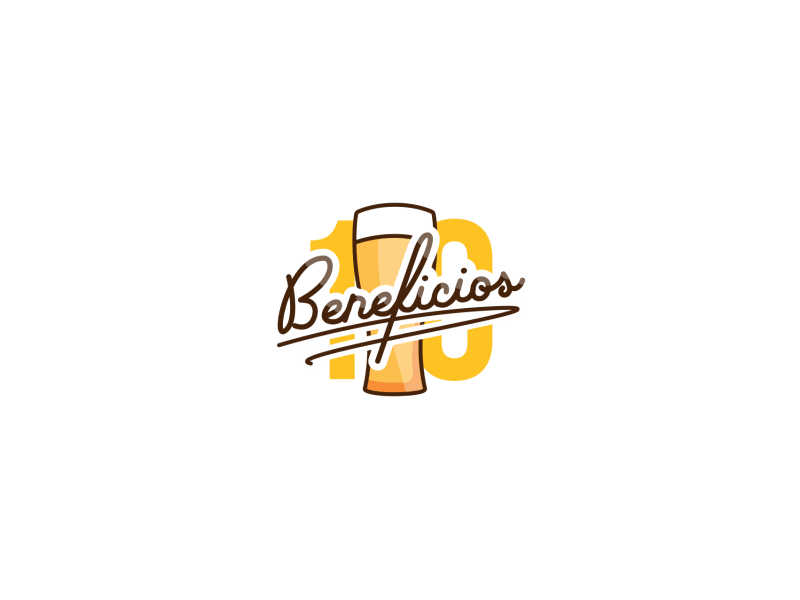 Beer's Health Benefits after effects animation beer beermap gif logo loop numbers stroke ten tipo tipography