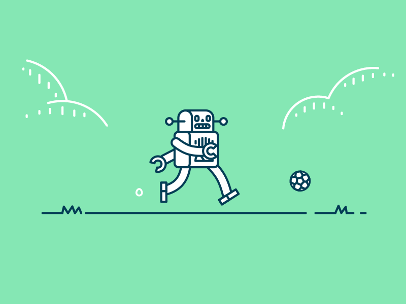 Robot football 🤖⚽️ animation ae animation character football gif play robot rubber run running stroke